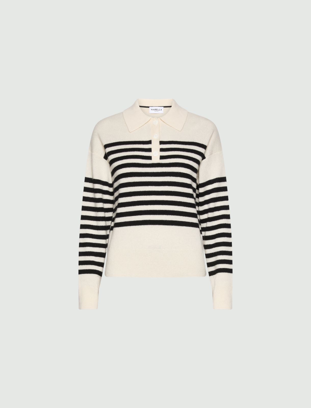Cashmere and wool polo jumper - CREAM - Marella