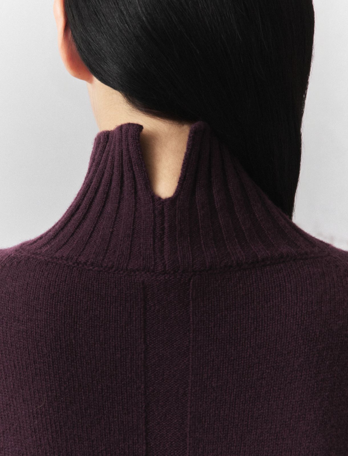 Pure Wool Mock-Polo-Neck Jumper - BLACKBERRY - Marella - 5