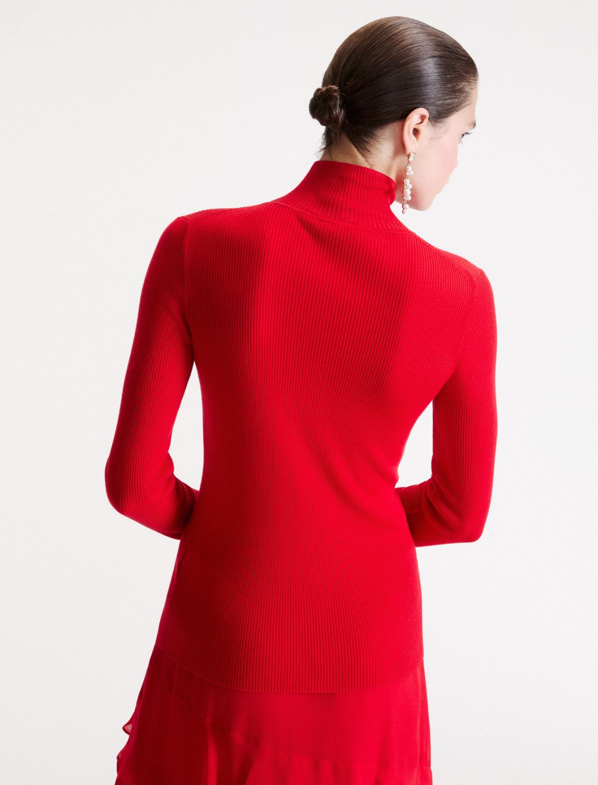 Slim-fit polo-neck jumper - RED - Marella - 3