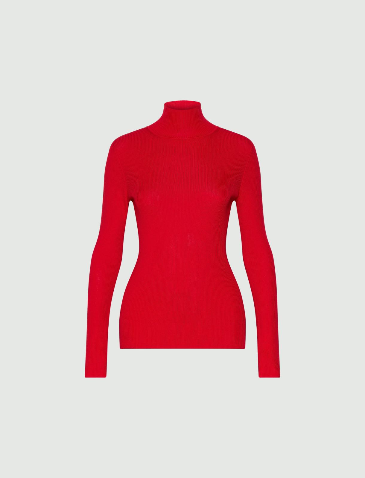 Pull ajusté à col roulé - ROUGE - Marella
