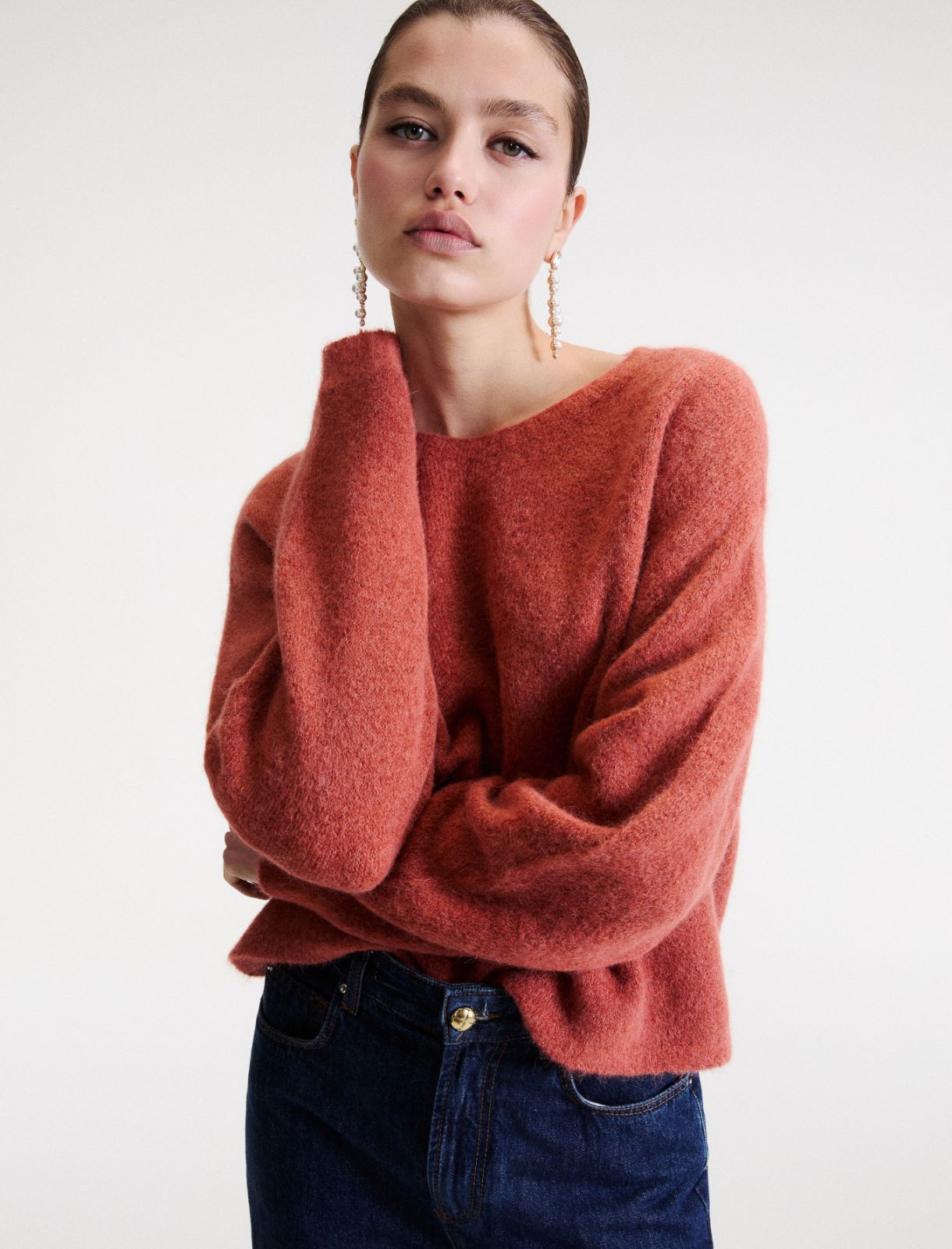 Suri alpaca crew-neck jumper - TERRA COTTA - Marella - 4