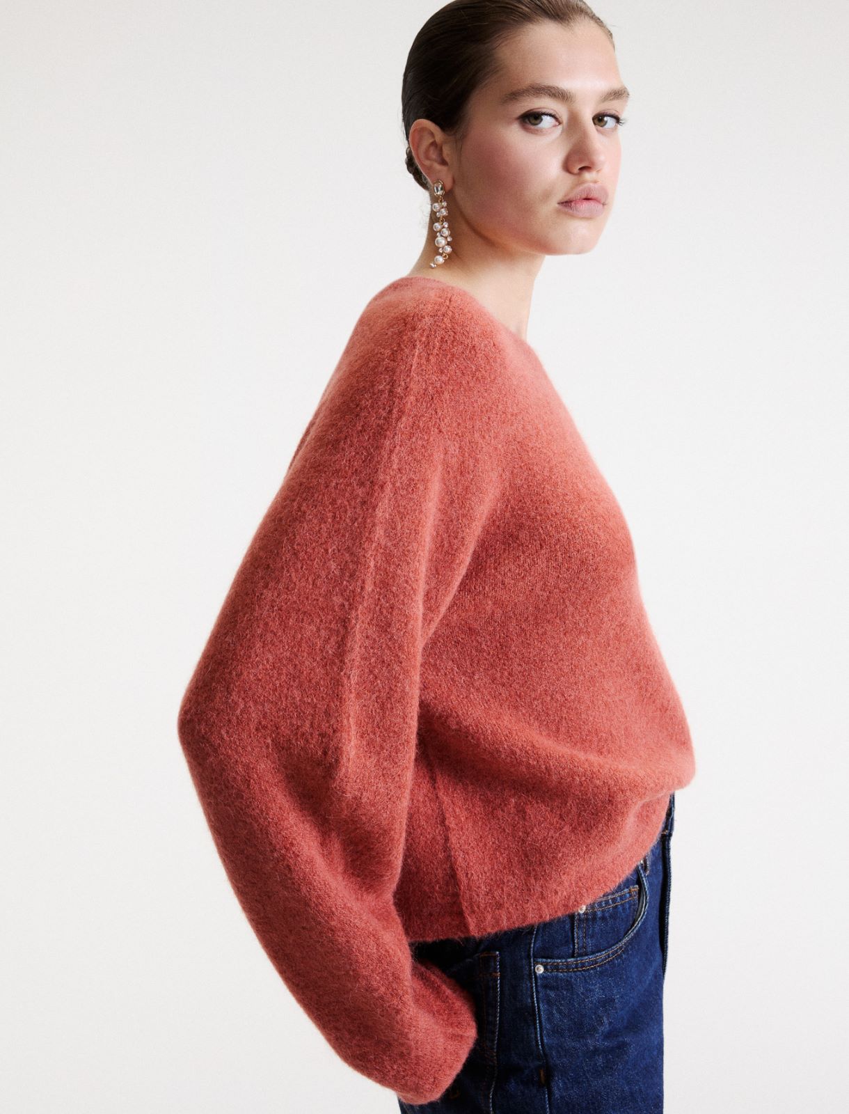 Suri alpaca crew-neck jumper - TERRA COTTA - Marella - 5