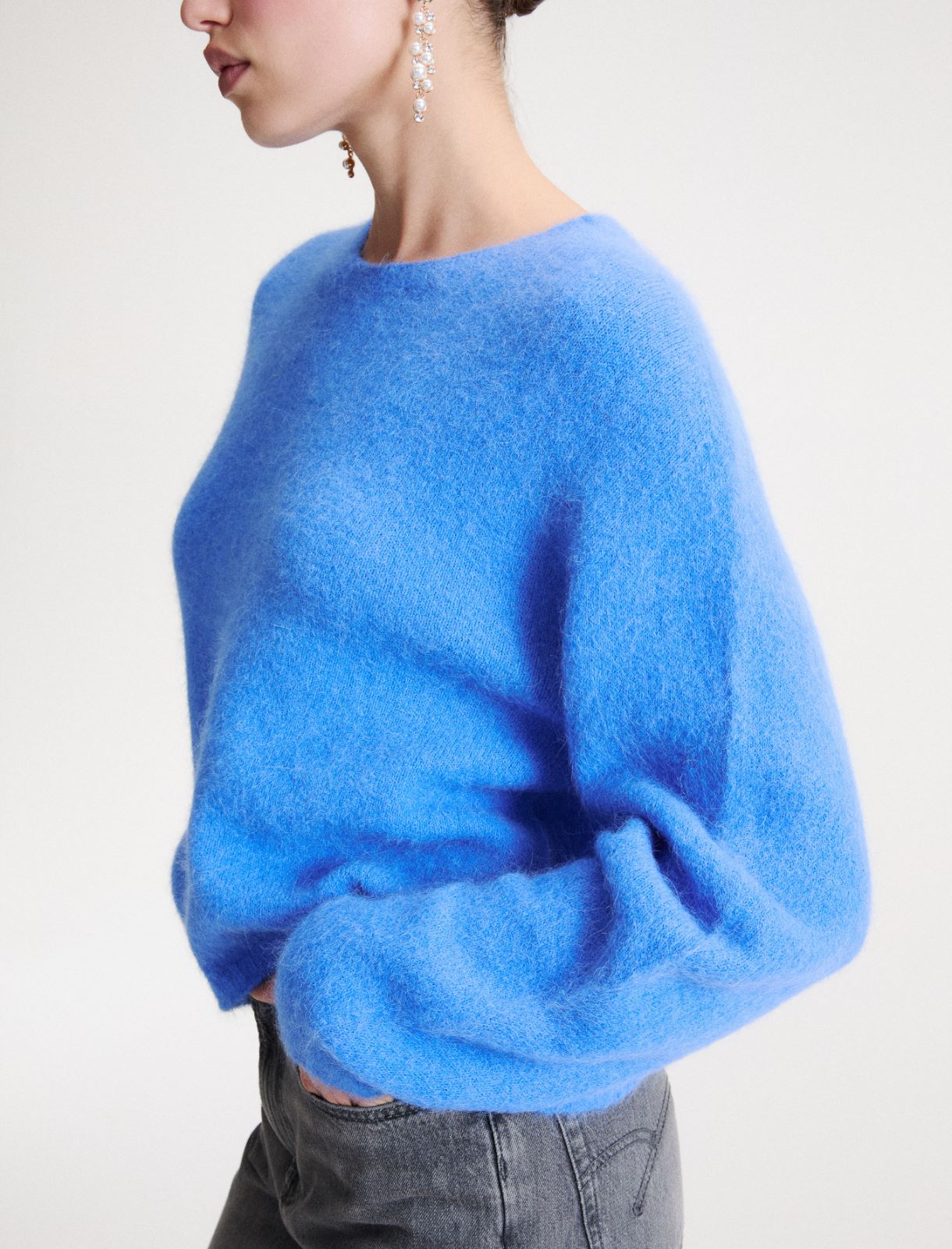 Suri alpaca crew-neck jumper - PERIWINKLE BLUE - Marella - 5