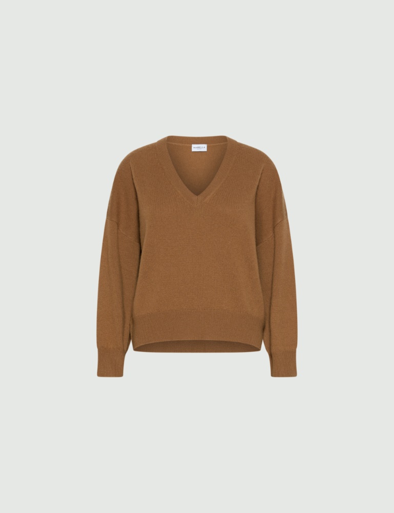 Pullover mit V-Ausschnitt aus Kaschmir und Wolle - Marella