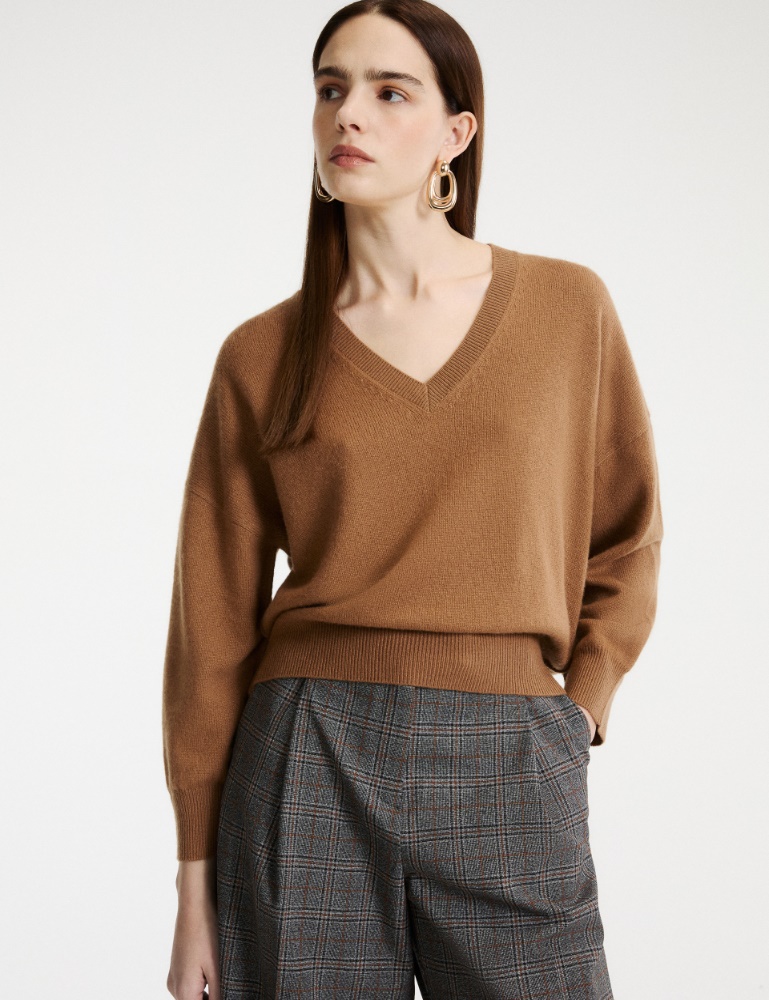 Pullover mit V-Ausschnitt aus Kaschmir und Wolle - Marella