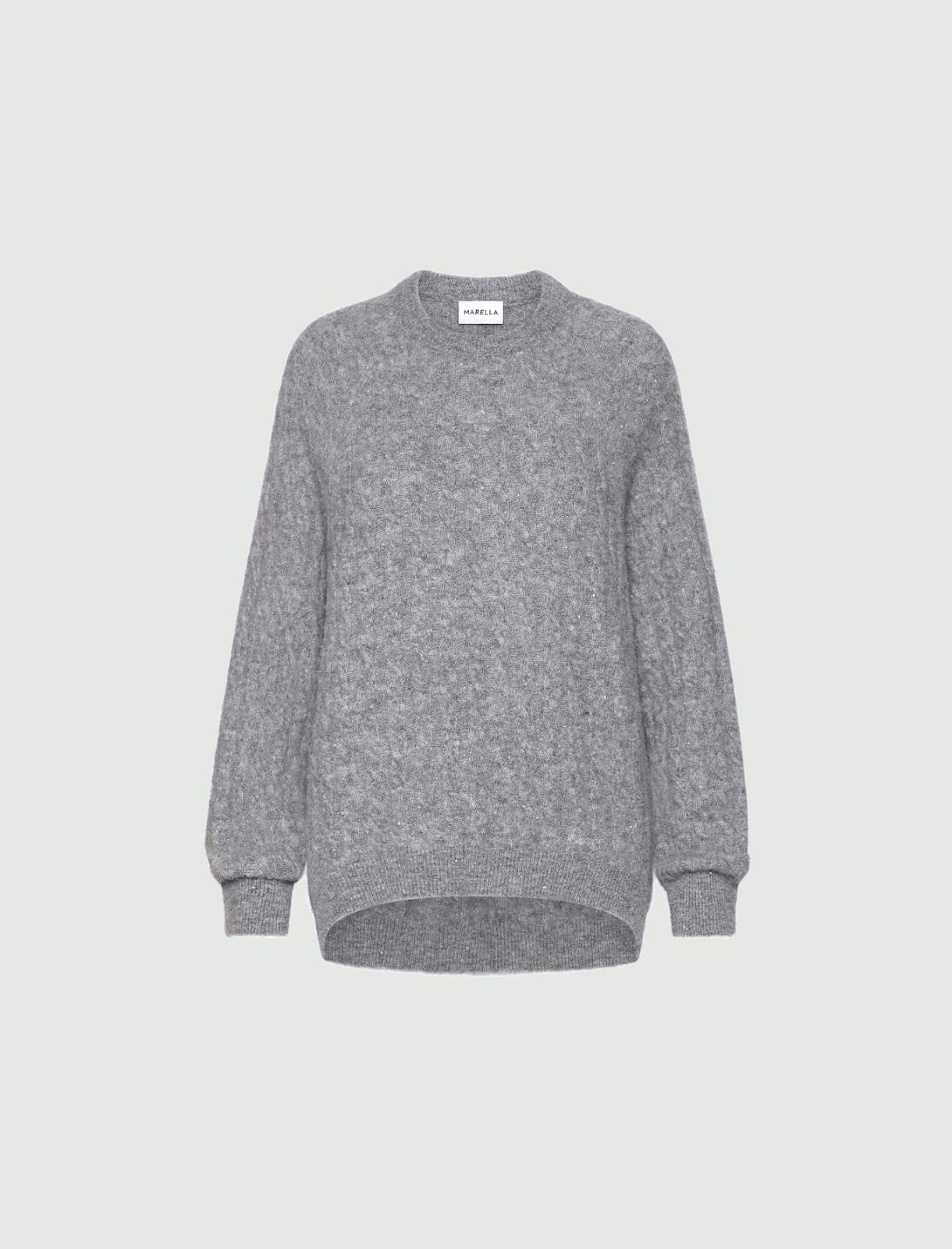 Cable-knit nubbed yarn jumper - GREY - Marella