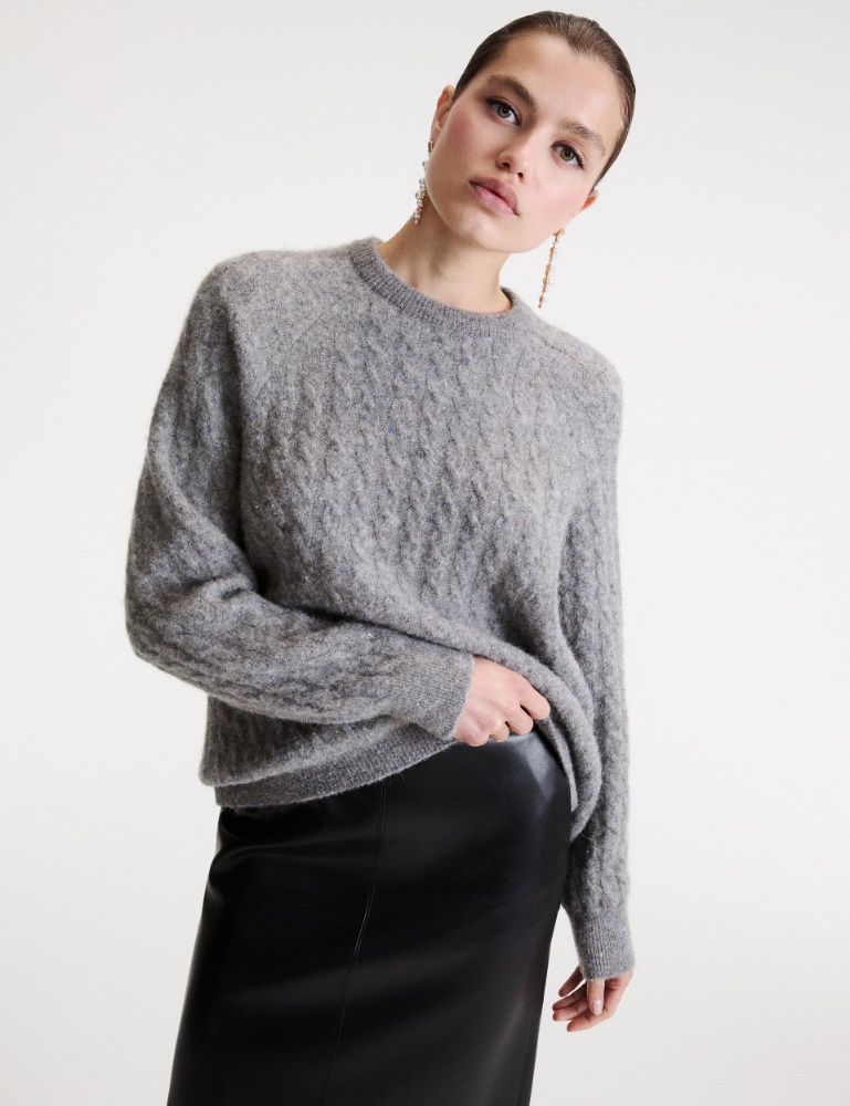 Cable-knit nubbed yarn jumper - Marella