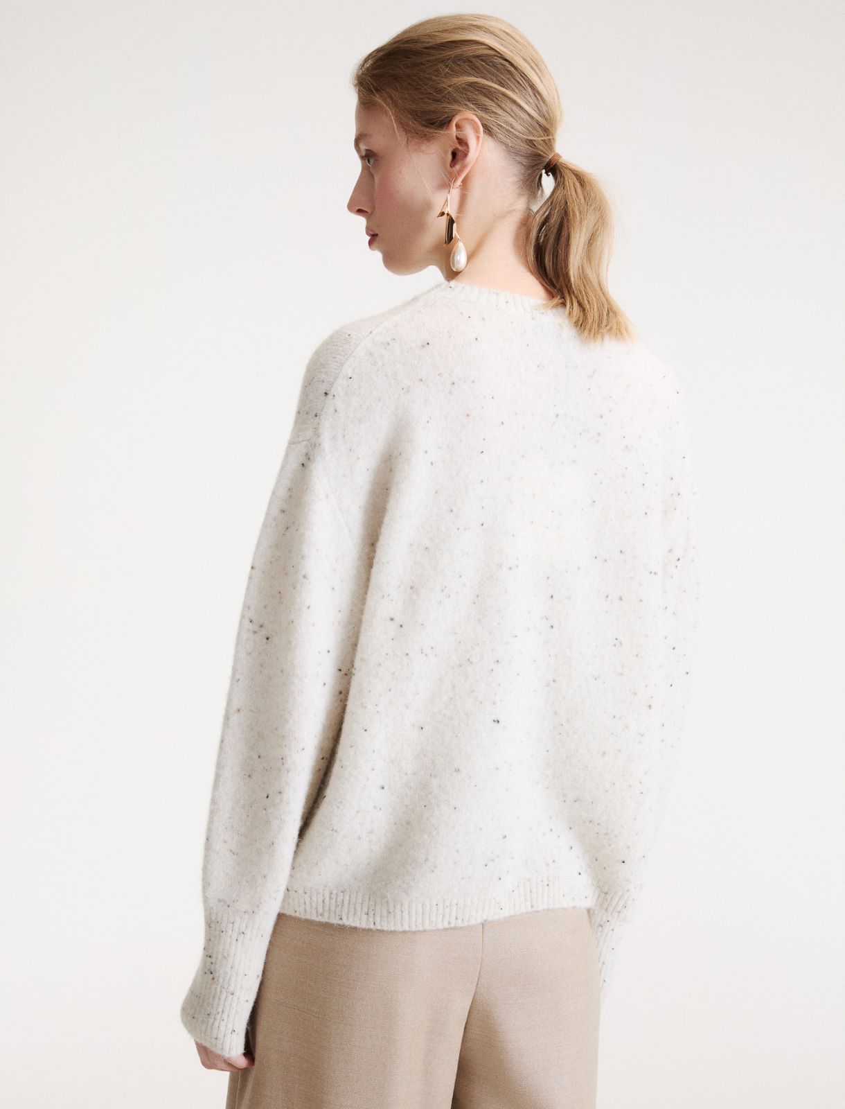 Alpaca crew-neck jumper - WHITE - Marella - 3