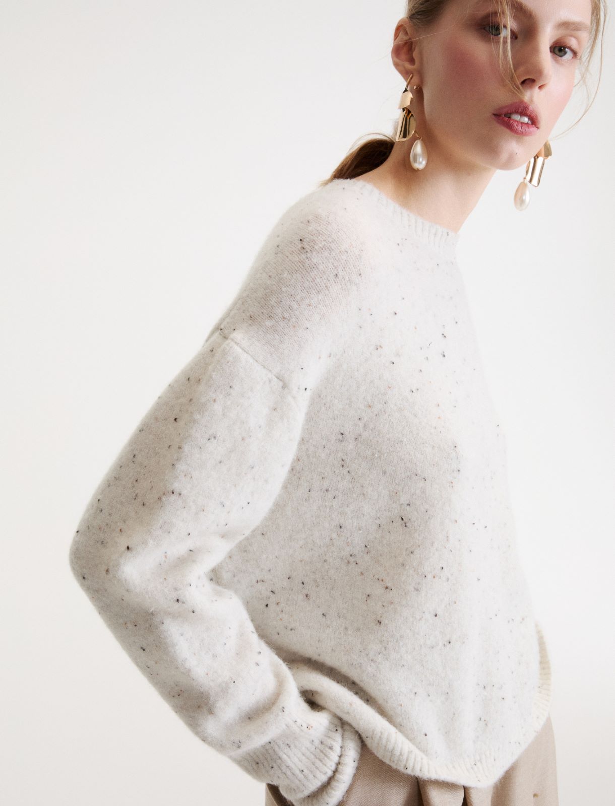 Alpaca crew-neck jumper - WHITE - Marella - 5