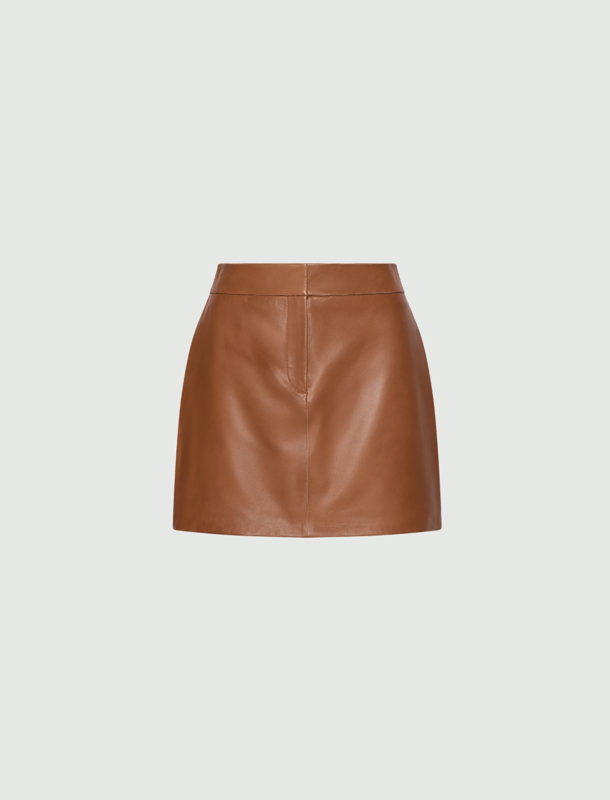 Leather mini skirt - TOBACCO BROWN - Marella