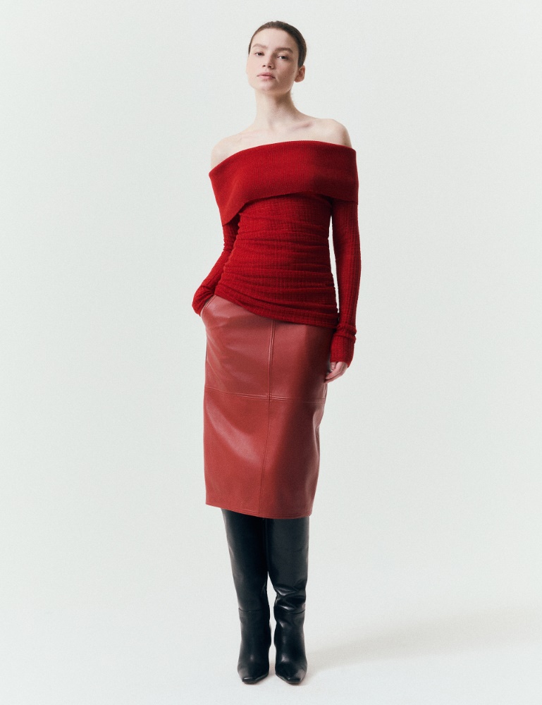 Nappa leather pencil skirt - Marella