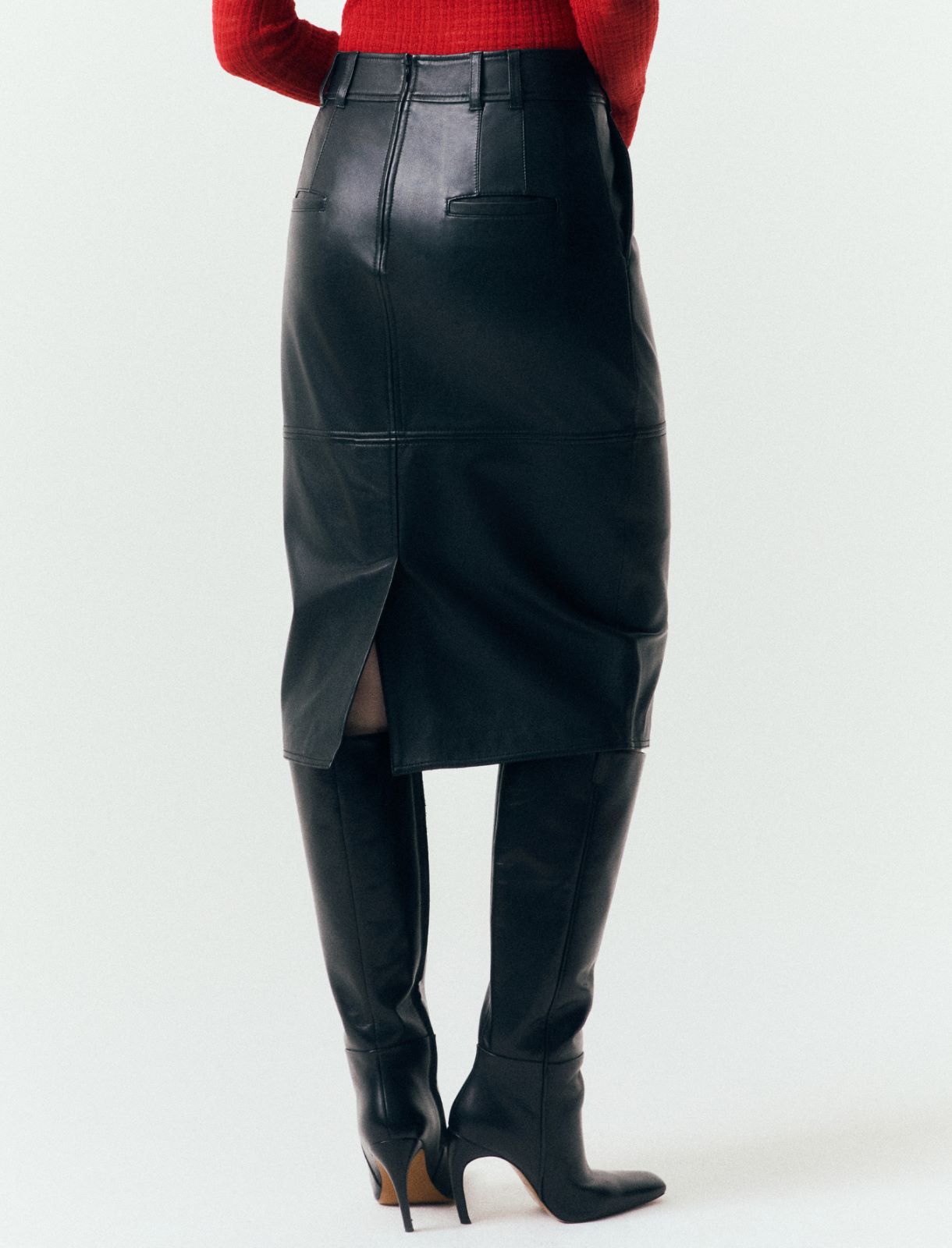 Nappa leather pencil skirt - BLACK - Marella - 3