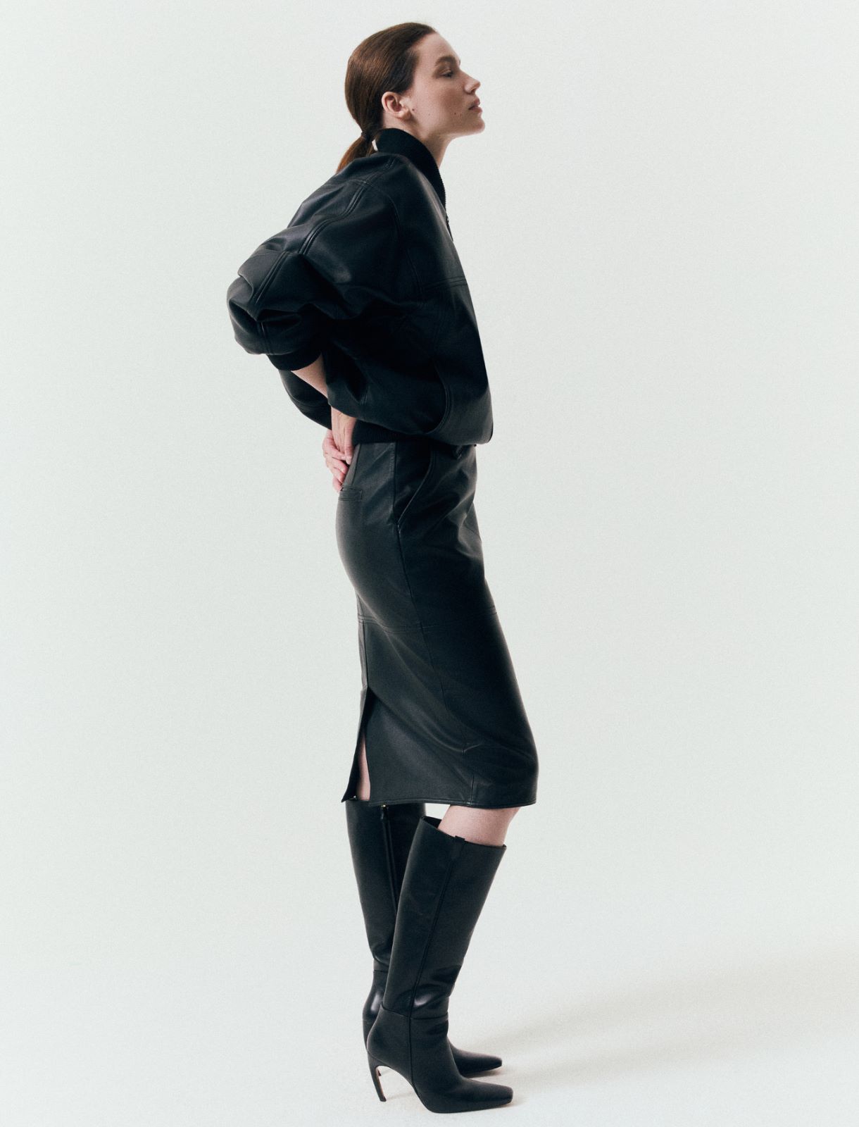 Nappa leather pencil skirt - BLACK - Marella - 4