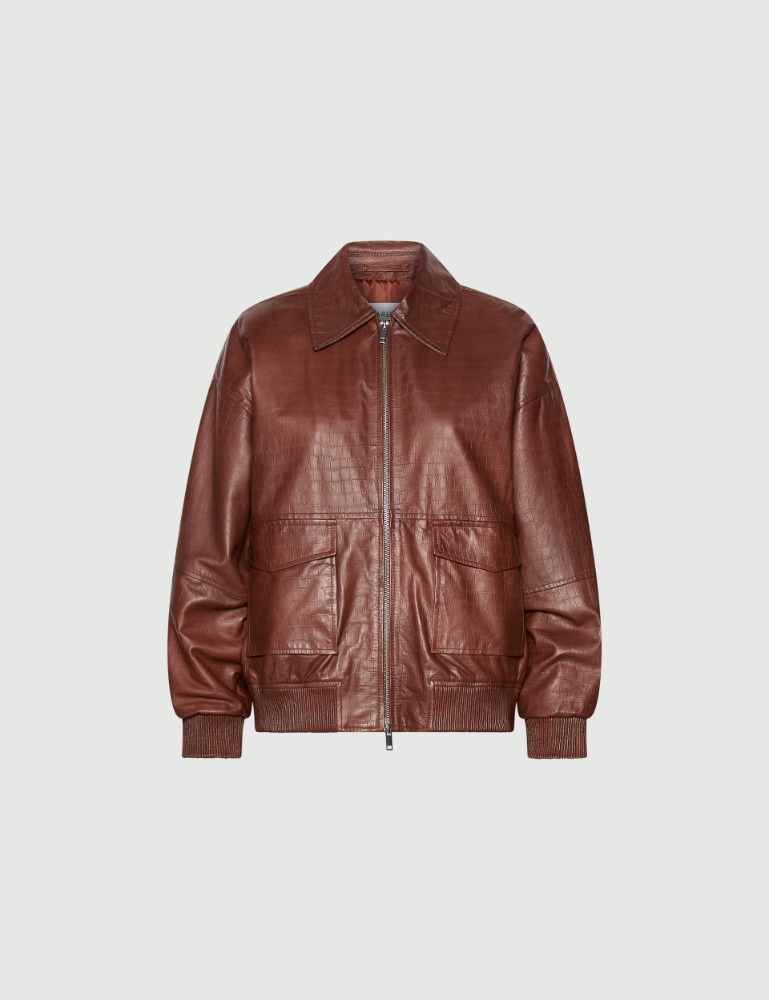 Crocodile-print leather jacket - Marella