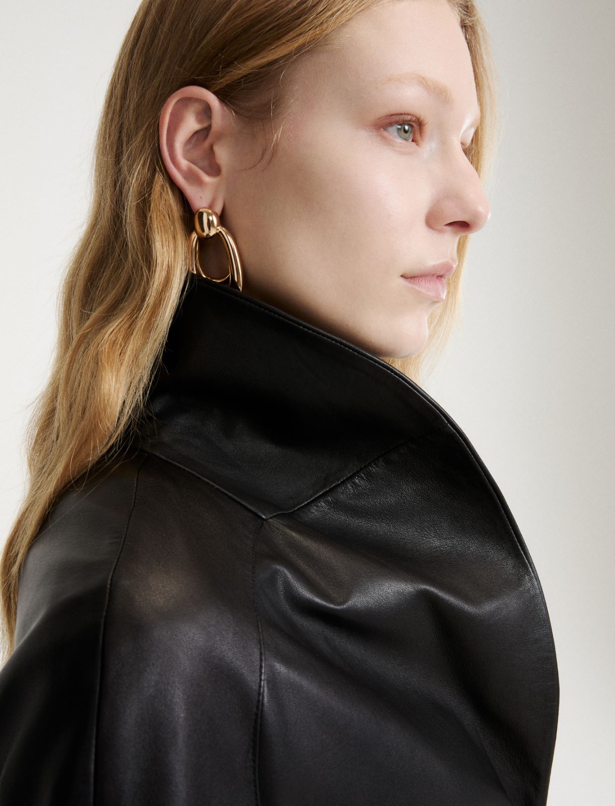 Belted leather jacket - BLACK - Marella - 5