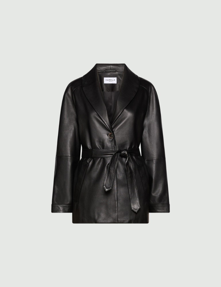 Belted leather jacket - Marella