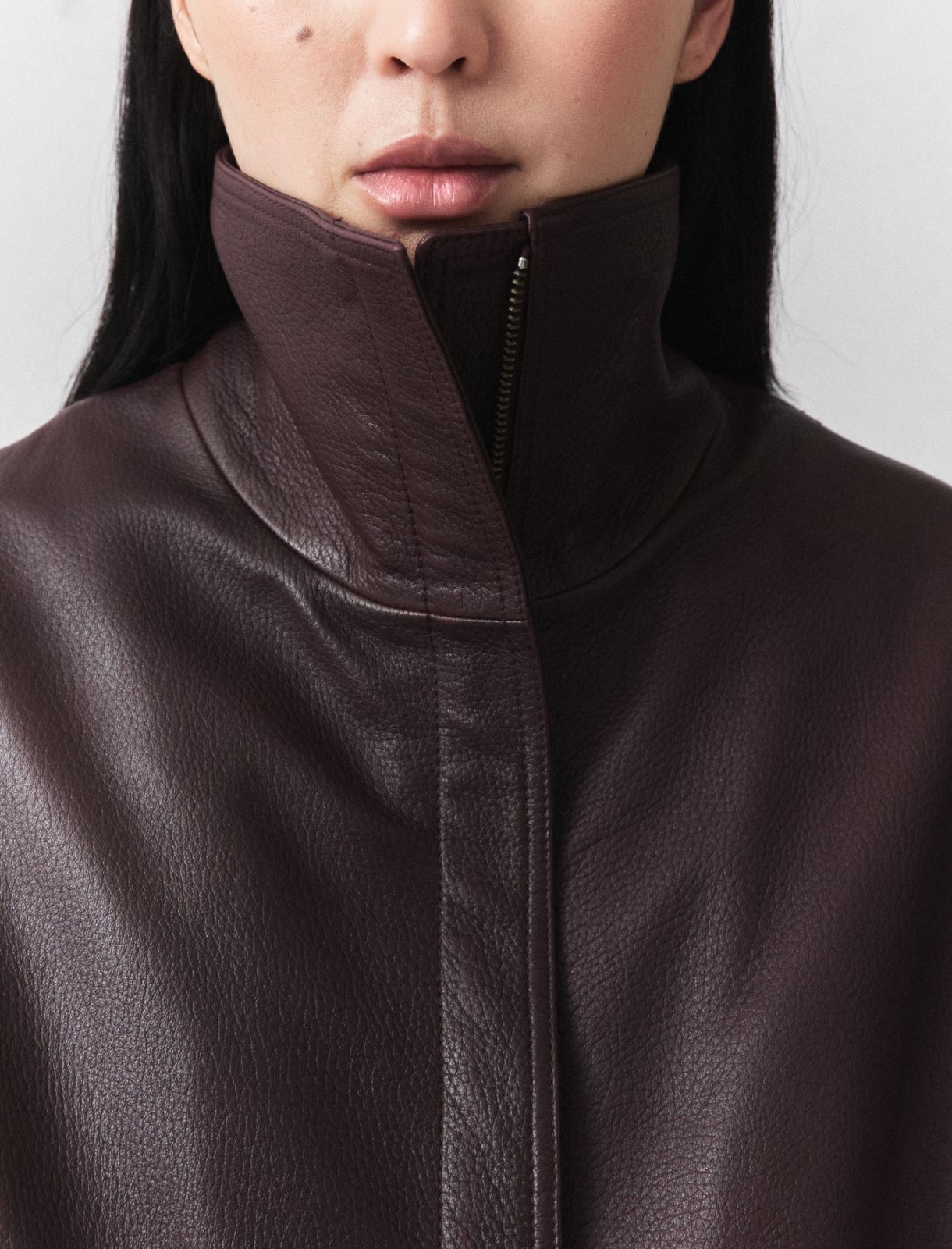 Nappa leather bomber jacket - BLACKBERRY - Marella - 5