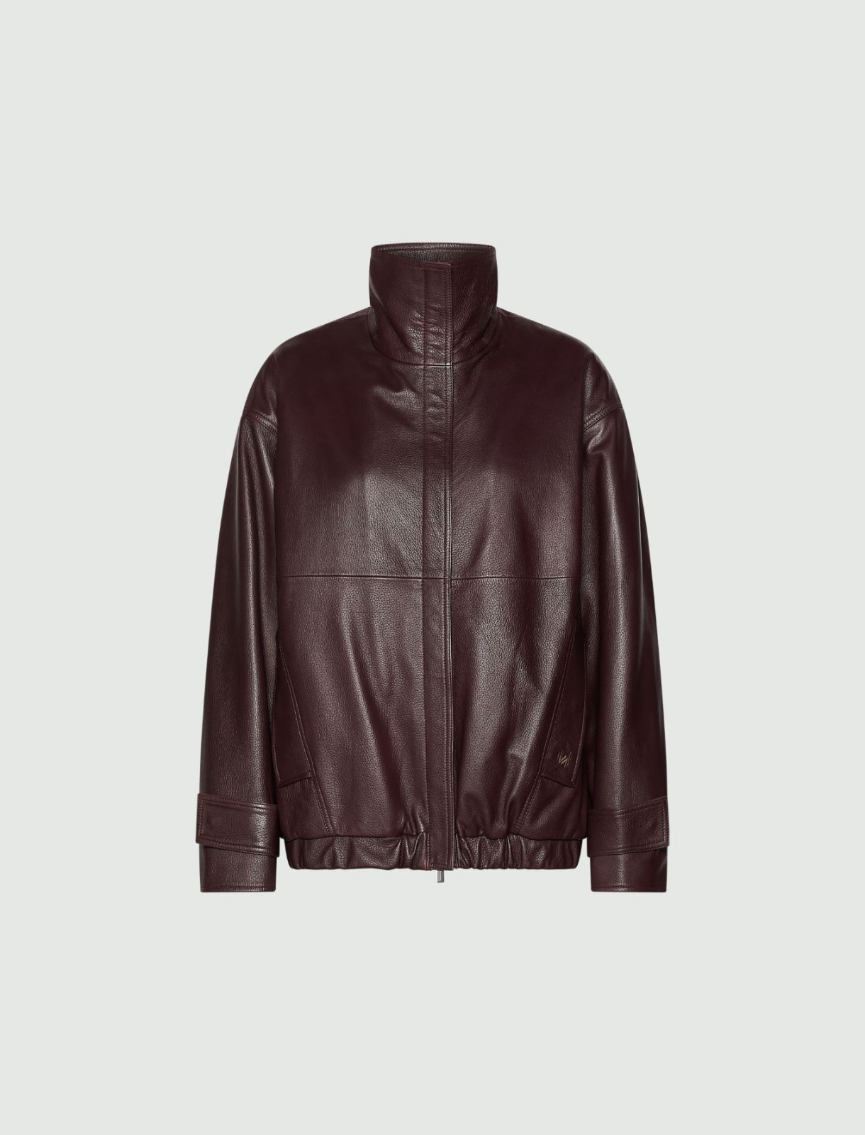 Nappa leather bomber jacket - BLACKBERRY - Marella