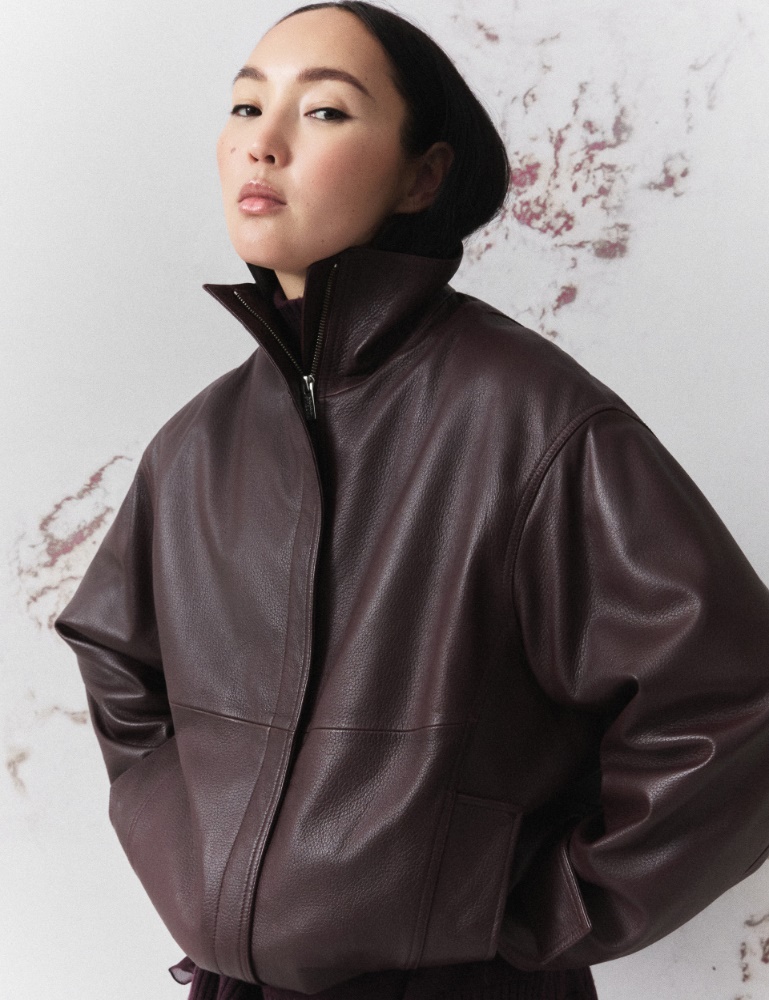 Nappa leather bomber jacket - Marella