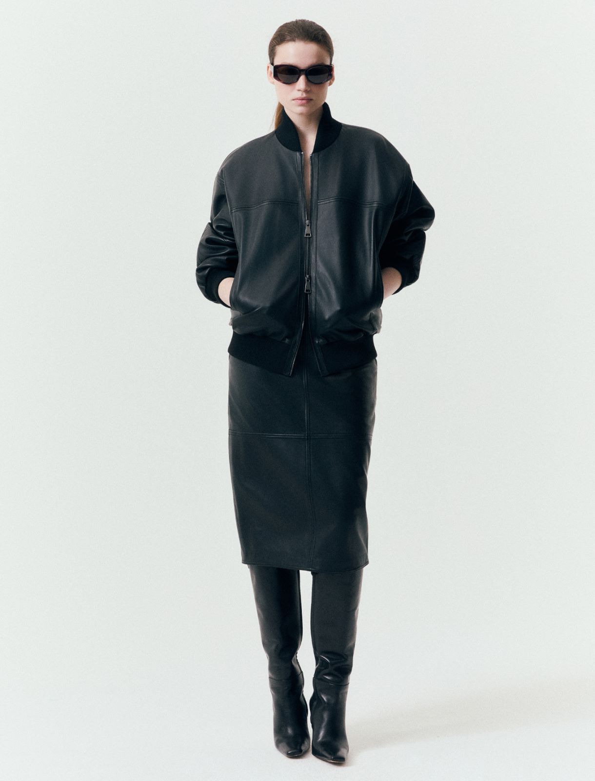 Nappa leather bomber jacket - BLACK - Marella - 2