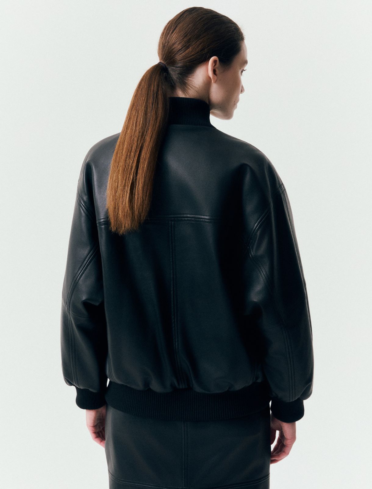 Nappa leather bomber jacket - BLACK - Marella - 3