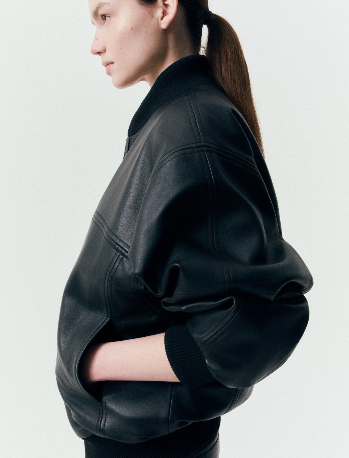 Nappa leather bomber jacket - BLACK - Marella - 5