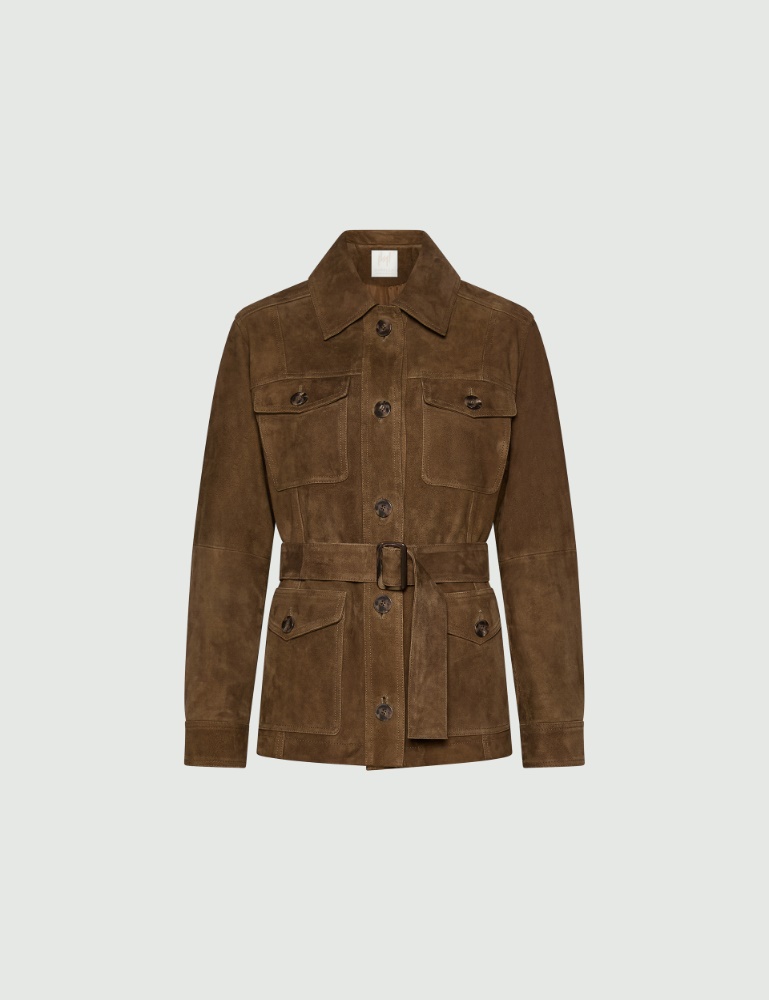 Suede and leather shirt jacket - Marella