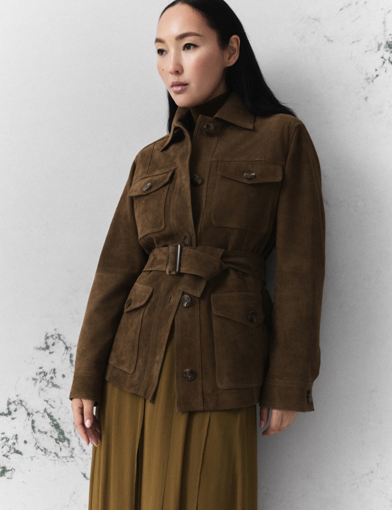 Suede and leather shirt jacket - Marella