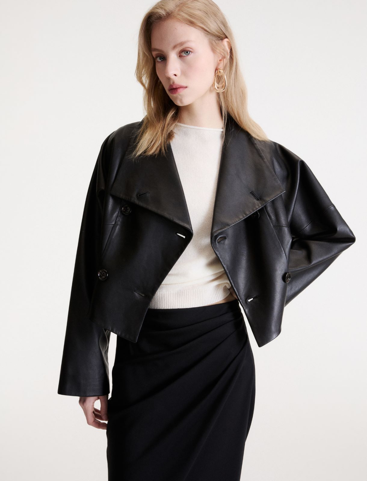 Nappa leather jacket - BLACK - Marella - 3