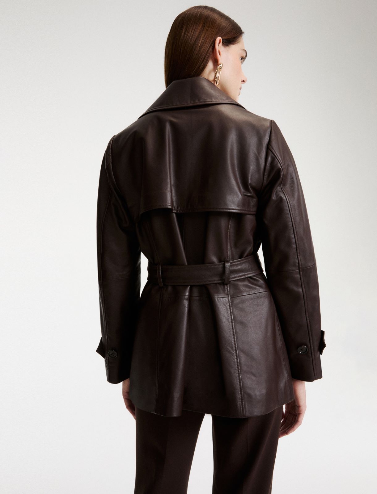 Trench-coat en nappa - BRUN - Marella - 3