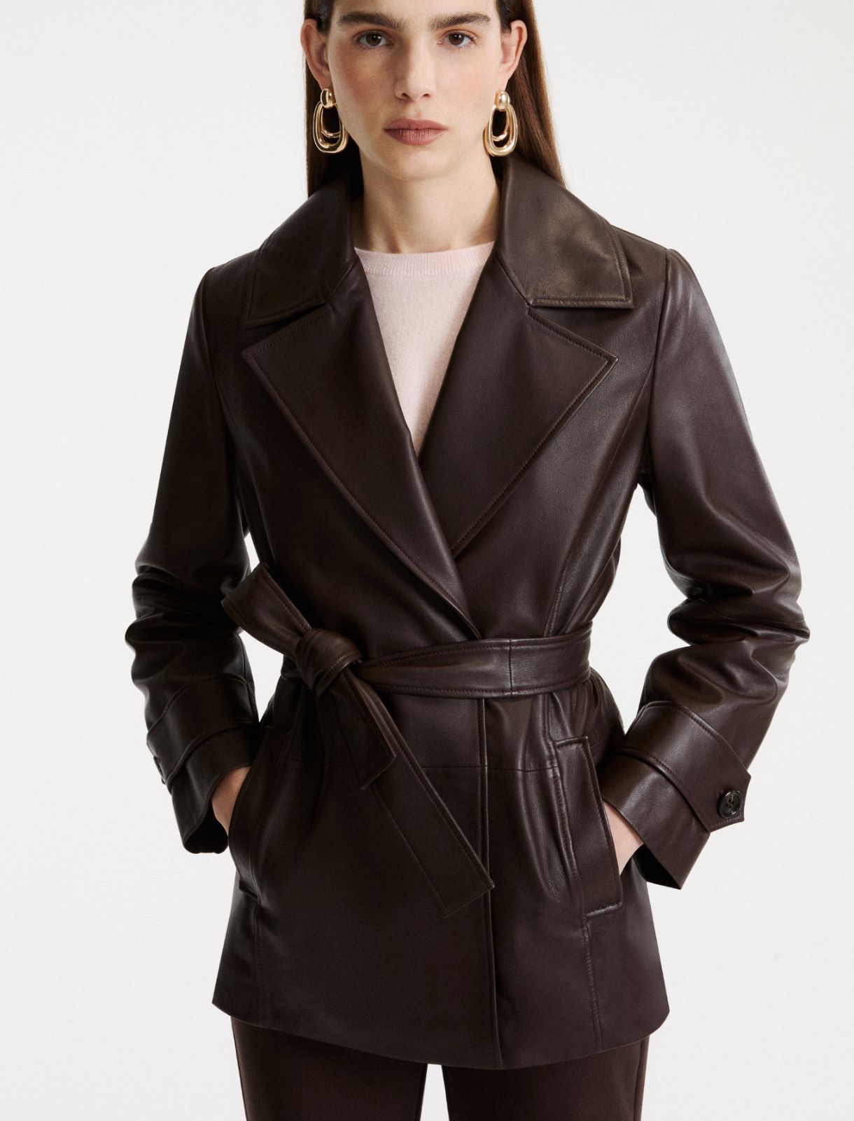 Trench-coat en nappa - BRUN - Marella - 4