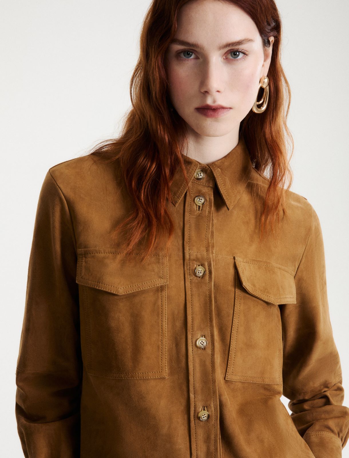 Suede shirt - OCHRE - Marella - 5