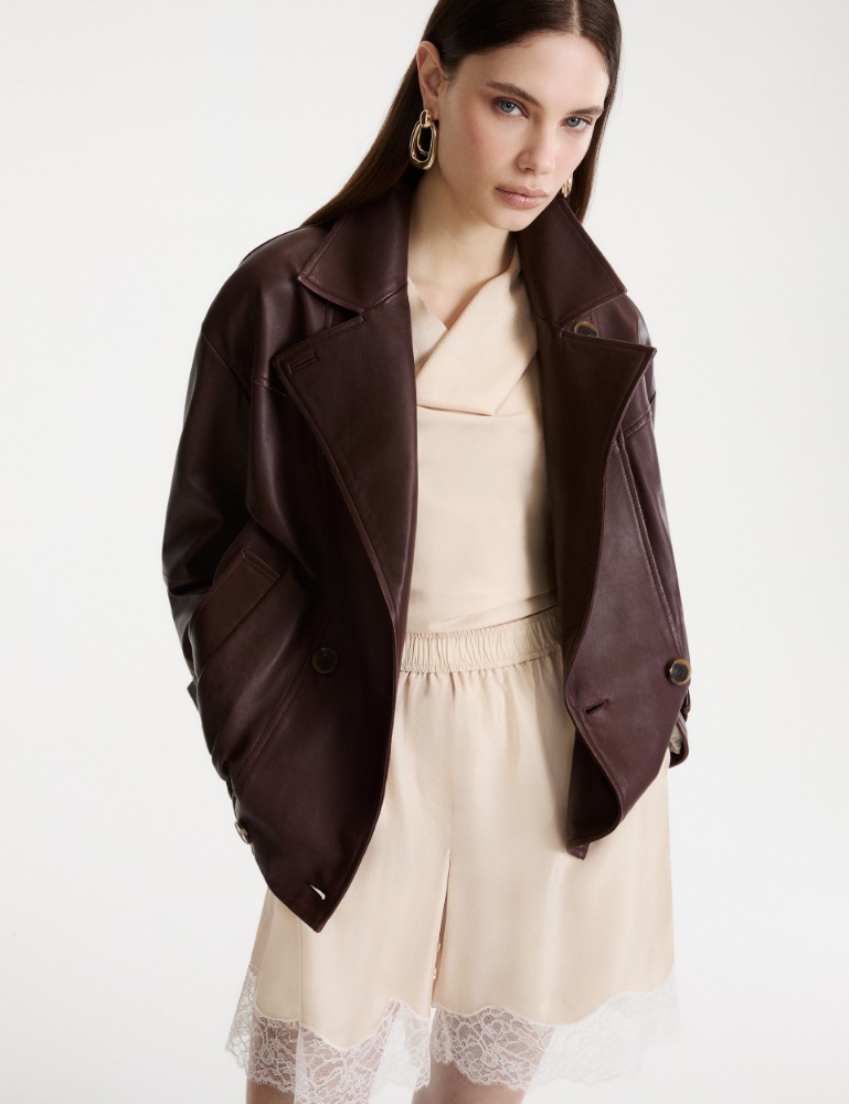 Leather pea coat - Marella