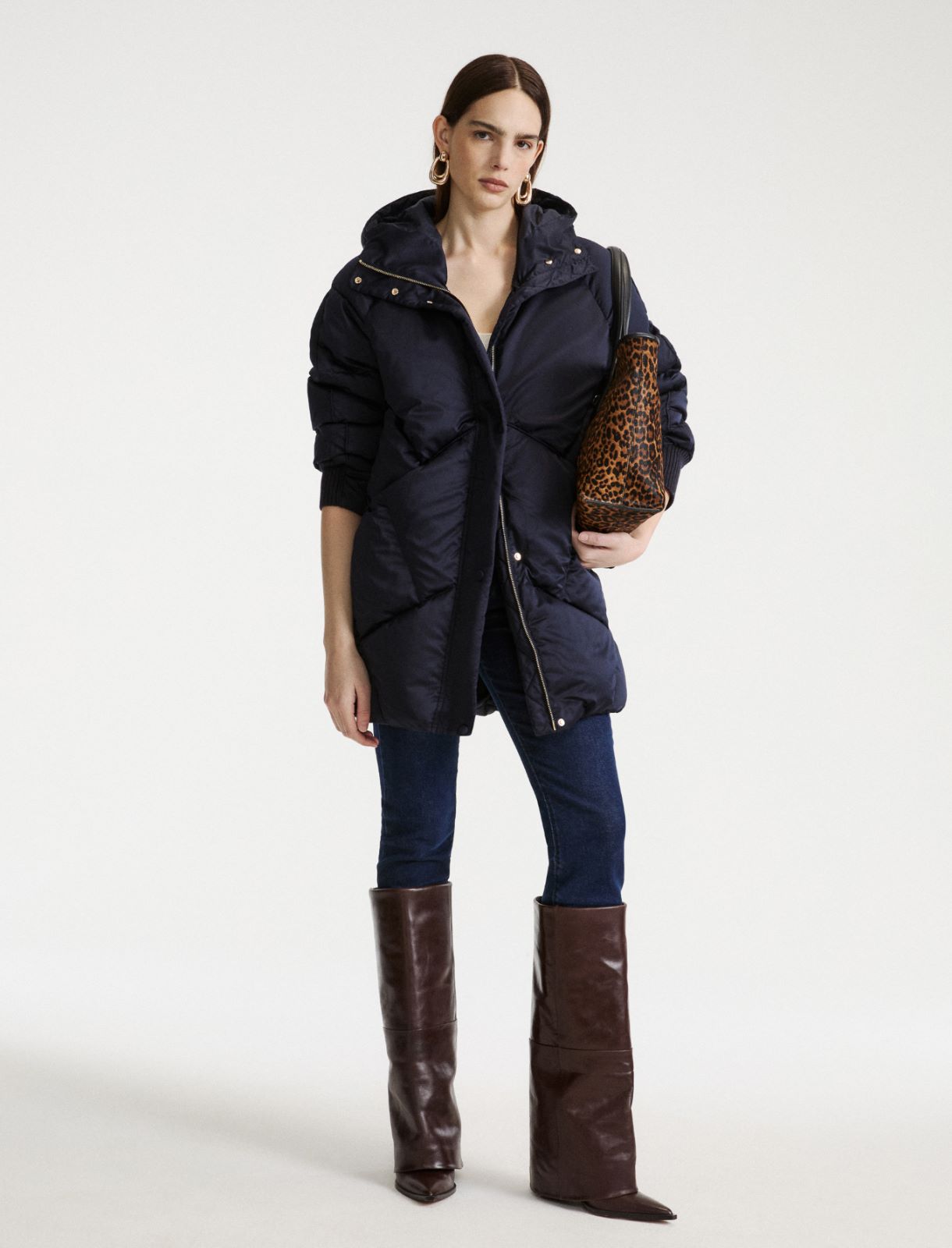 Daunenjacke aus glänzendem Satin - NACHTBLAU - Marella - 2