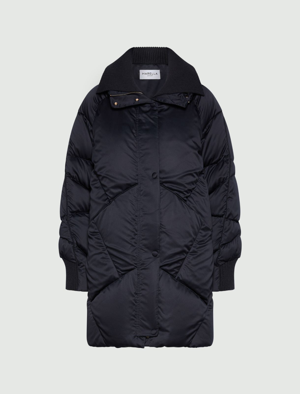 Daunenjacke aus glänzendem Satin - NACHTBLAU - Marella