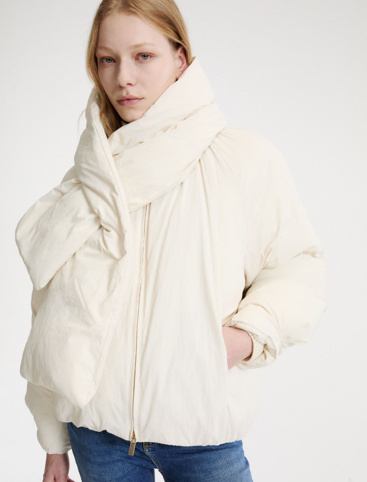 Down-filled bomber jacket - CREAM - Marella - 4