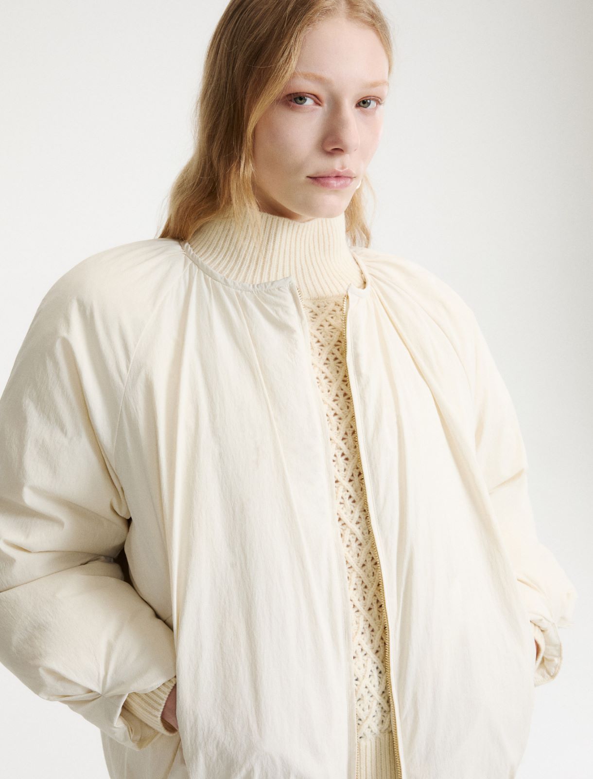 Down-filled bomber jacket - CREAM - Marella - 5