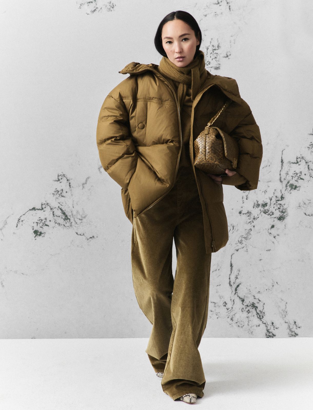 Lange Cocoon-Daunenjacke - OELGRUEN - Marella - 2