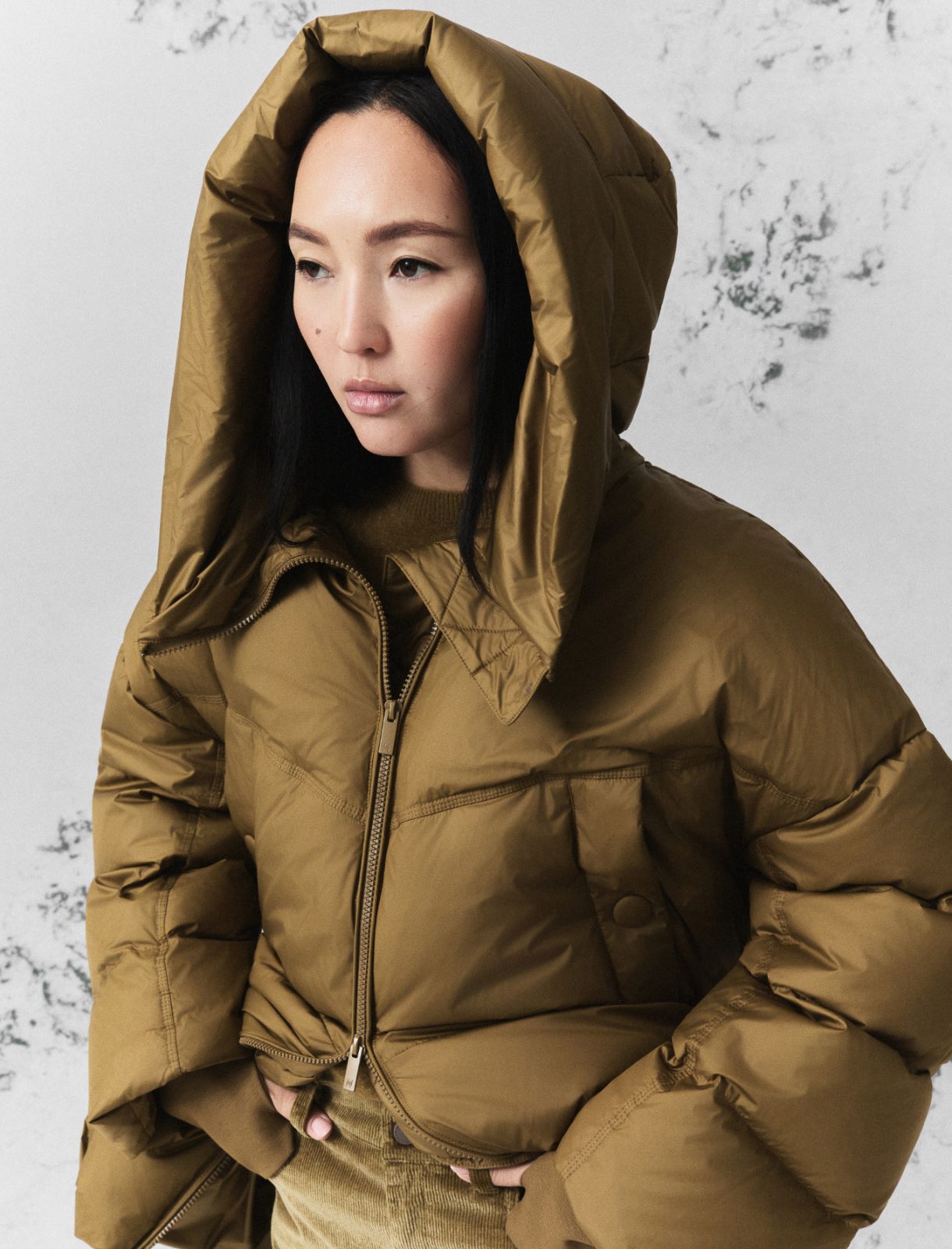 Lange Cocoon-Daunenjacke - OELGRUEN - Marella - 5