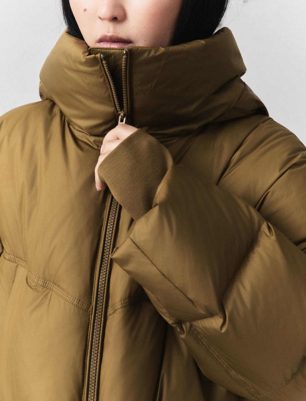 Lange Cocoon-Daunenjacke - OELGRUEN - Marella - 6