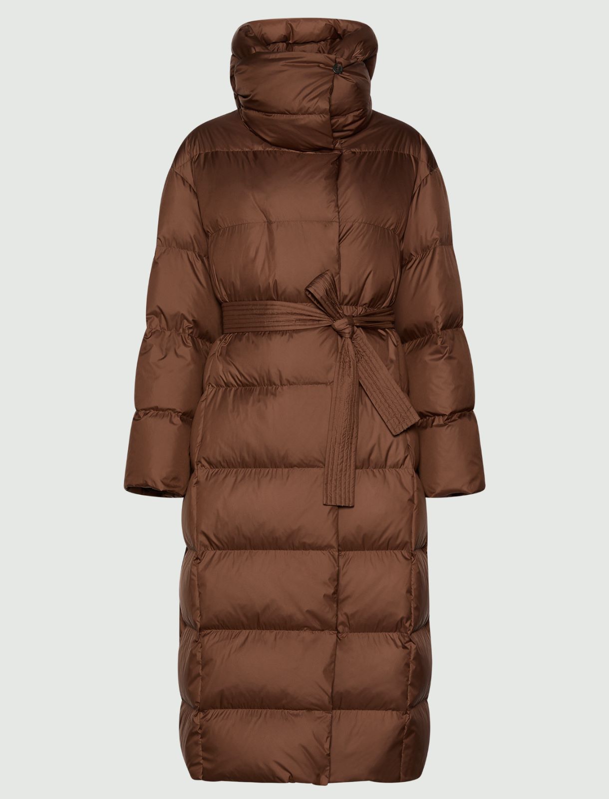 Lange Daunenjacke mit abnehmbarer Kapuze - KARAMELL - Marella