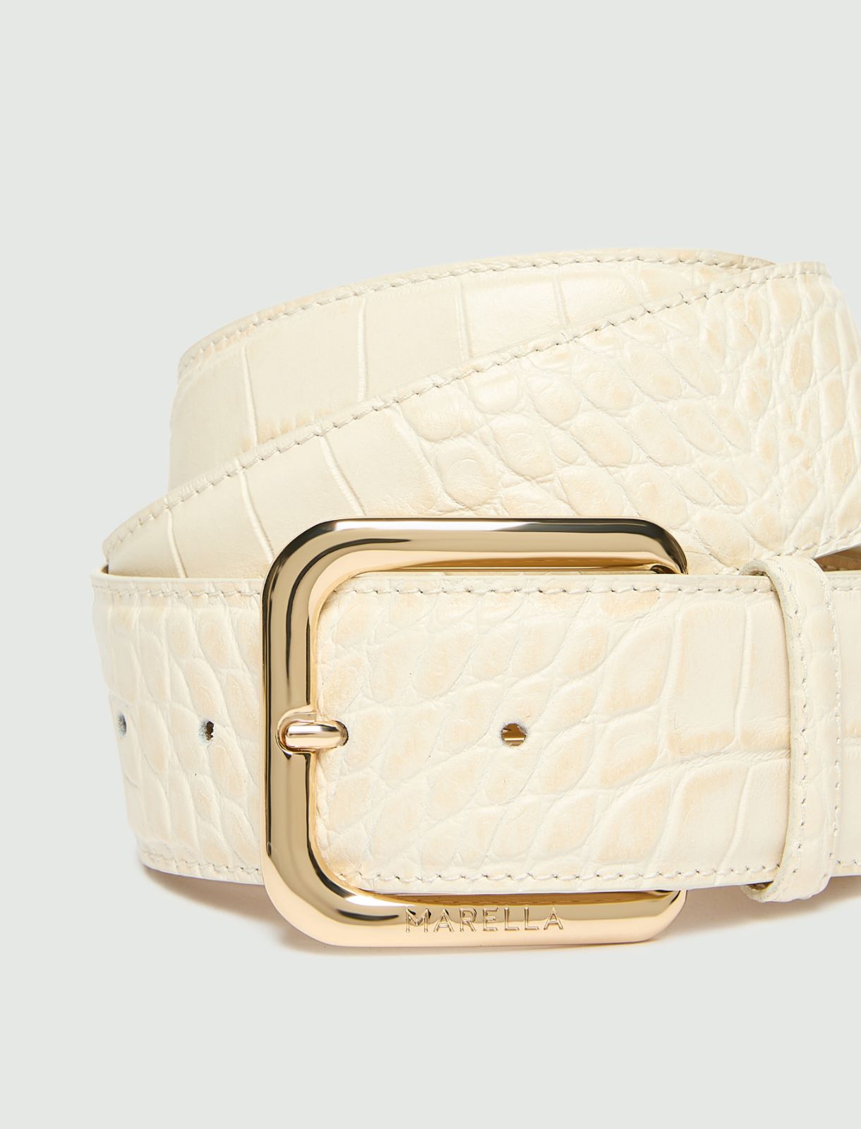 High croc-effect belt - IVORY - Marella - 2