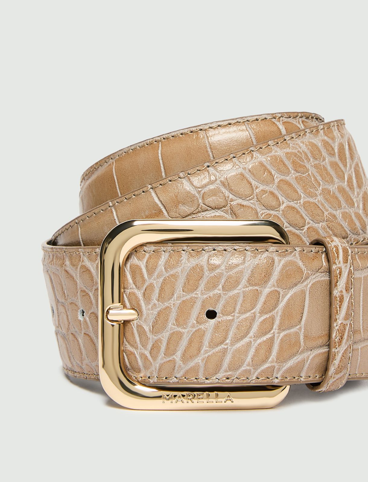 High croc-effect belt - MUD - Marella - 2