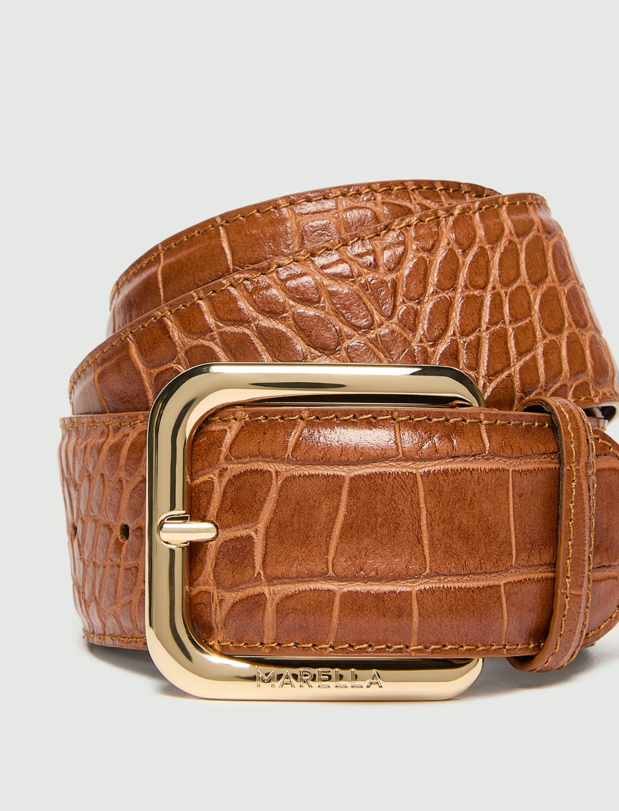 Ceinture haute à imprimé crocodile - CUIR DE VACHE - Marella - 2