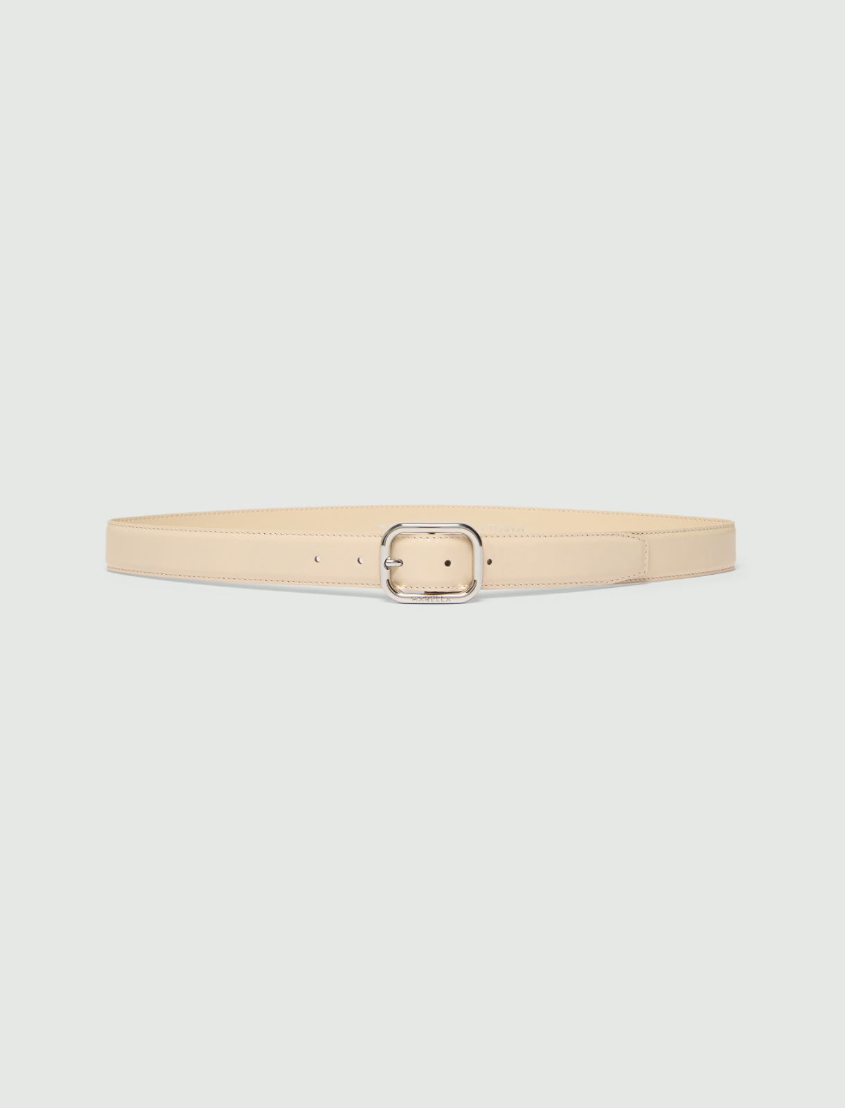 Antiqued polished leather belt - TURTLEDOVE - Marella
