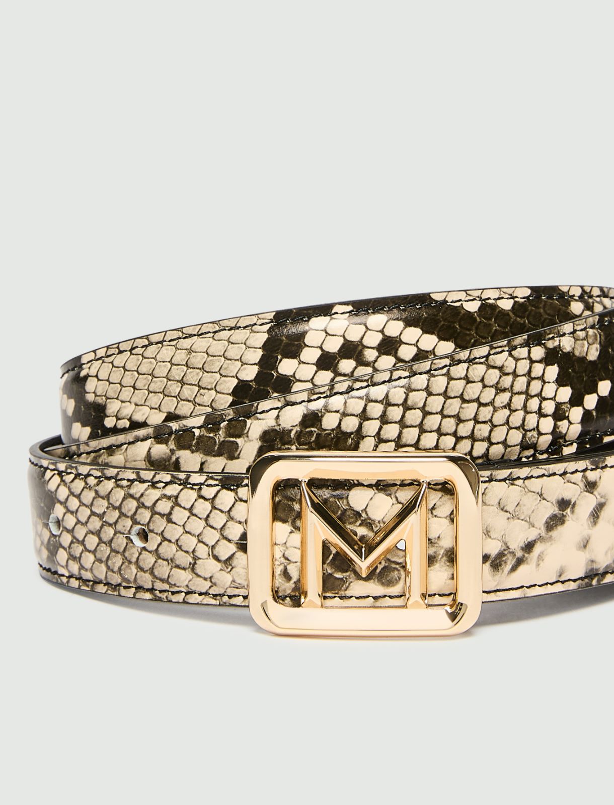 Python-print leather belt - NATURAL - Marella - 2