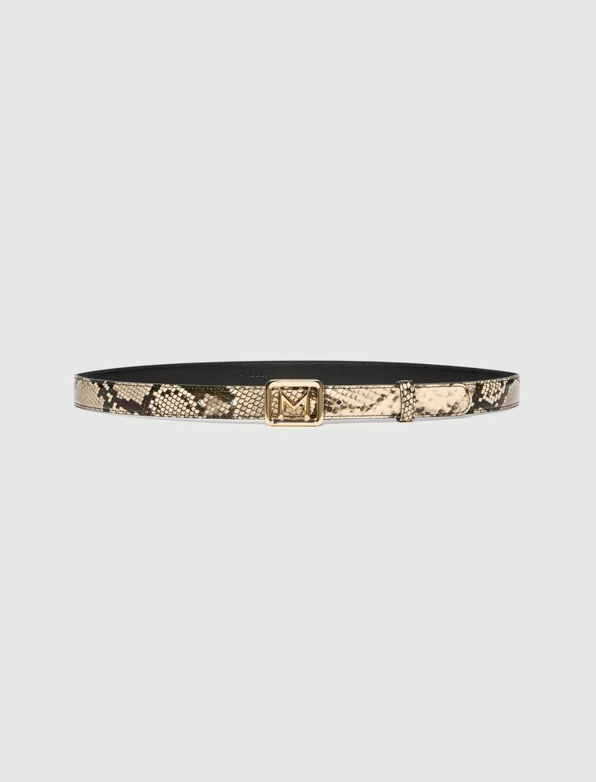 Python-print leather belt - NATURAL - Marella