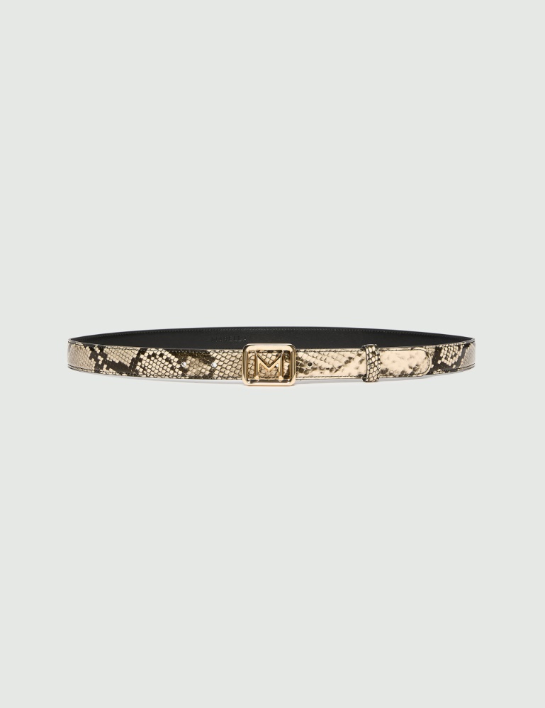 Python-print leather belt - Marella