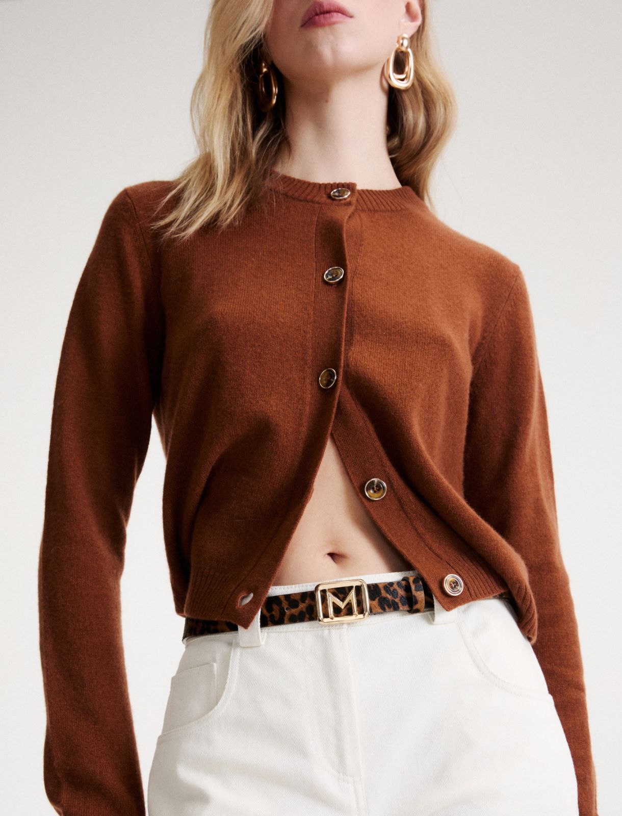 Pony-skin effect leather belt - TOBACCO - Marella - 3