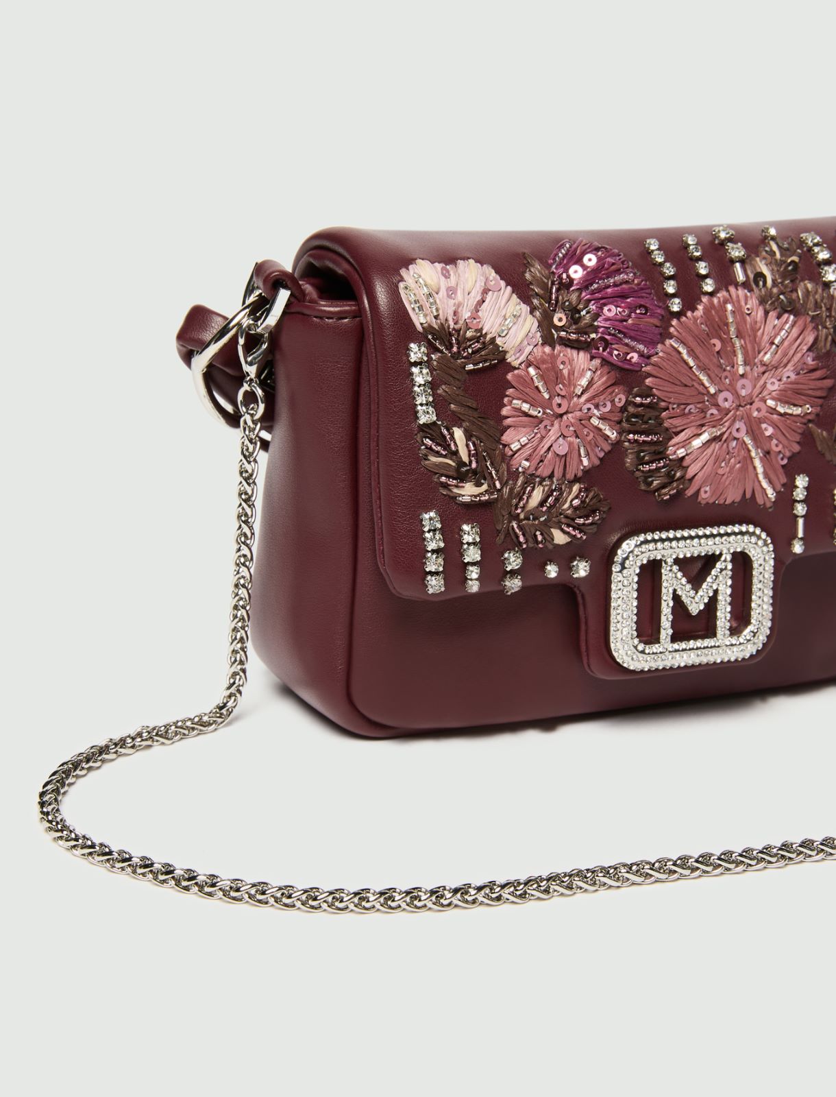 Le Muse small bag in coated fabric with embroidery - BORDEAUX - Marella - 3